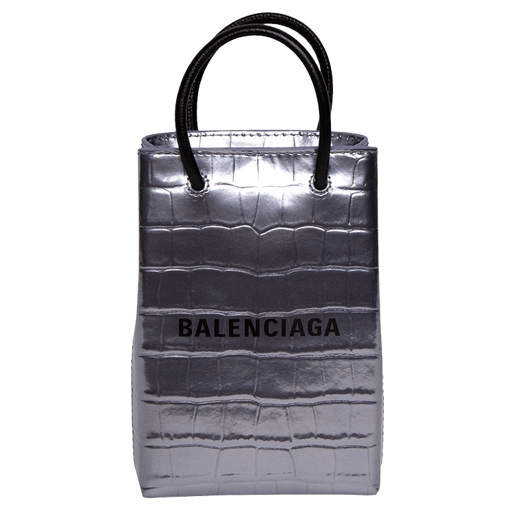Balenciaga Monogram Croc-Embossed Phone Holder Crossbody Bag in White  Leather ref.679411 - Joli Closet