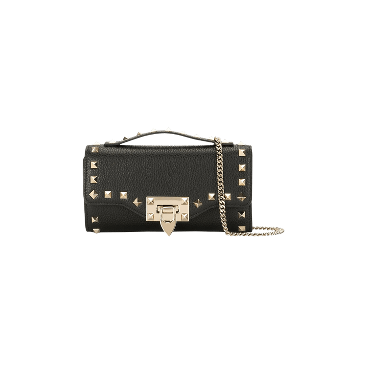 Buy Valentino Rockstud Wallet On Chain 'Black' - WP0U99VSH