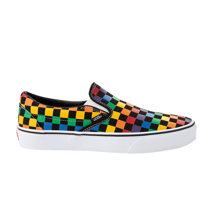 Classic Slip-On 'Rainbow Checkerboard - Black'