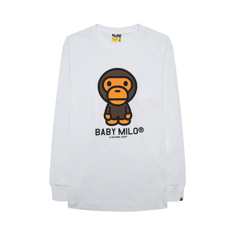 BAPE Baby Milo LongSleeve Tee 'White' GOAT