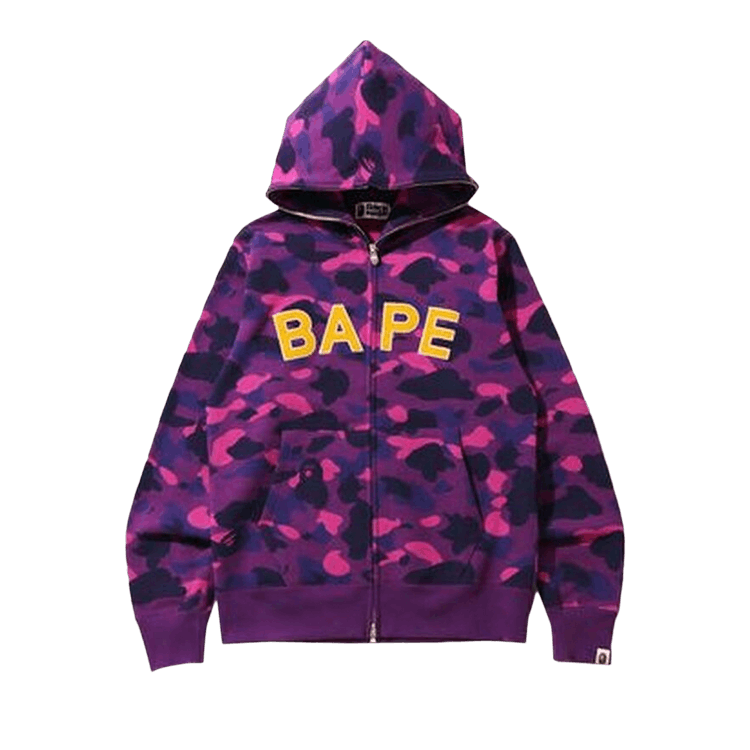 Size l BAPE Color Camo Full Zip Hoodie 'Purple'