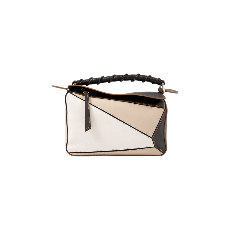 Buy Loewe Puzzle Small Bag 'Light Oat/Black' - A510S21X15