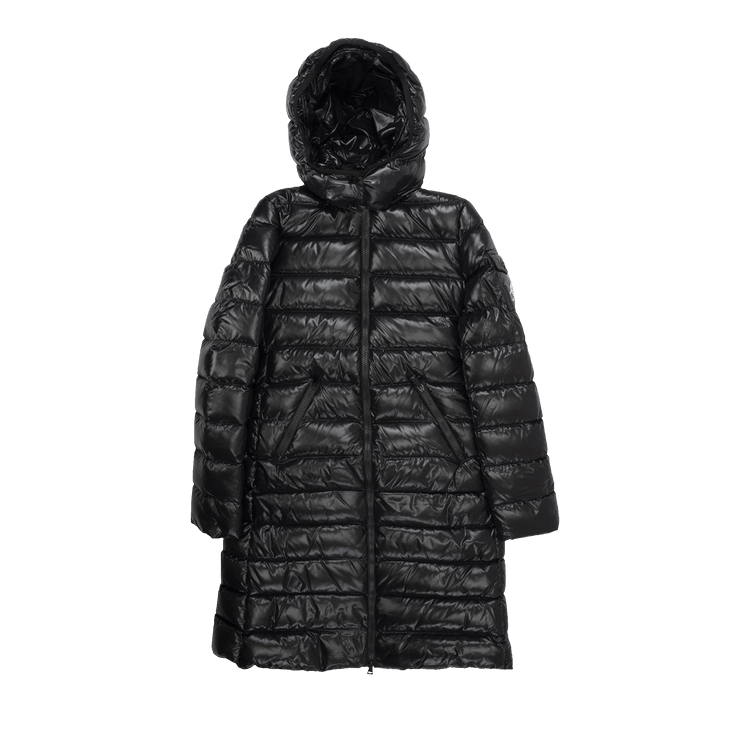 Moka lacquer long puffer top coat