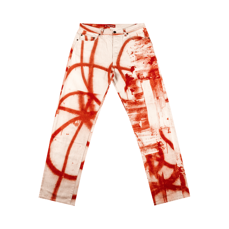 Buy Supreme x Christopher Wool Regular Jean 'Red' - FW21P84 RED | GOAT
