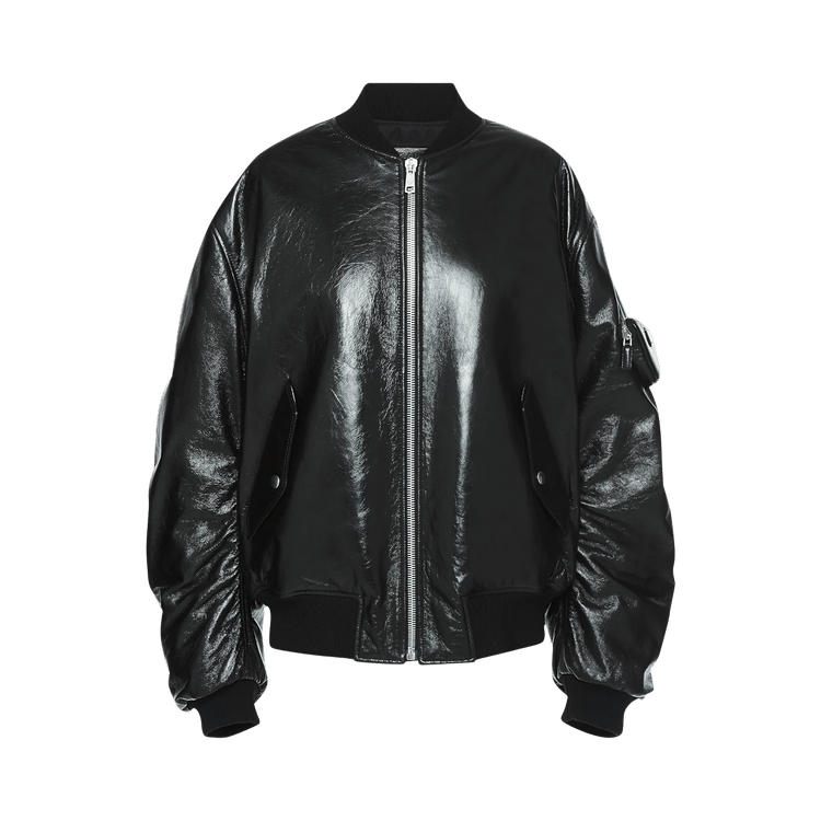 Prada leather deals bomber jacket
