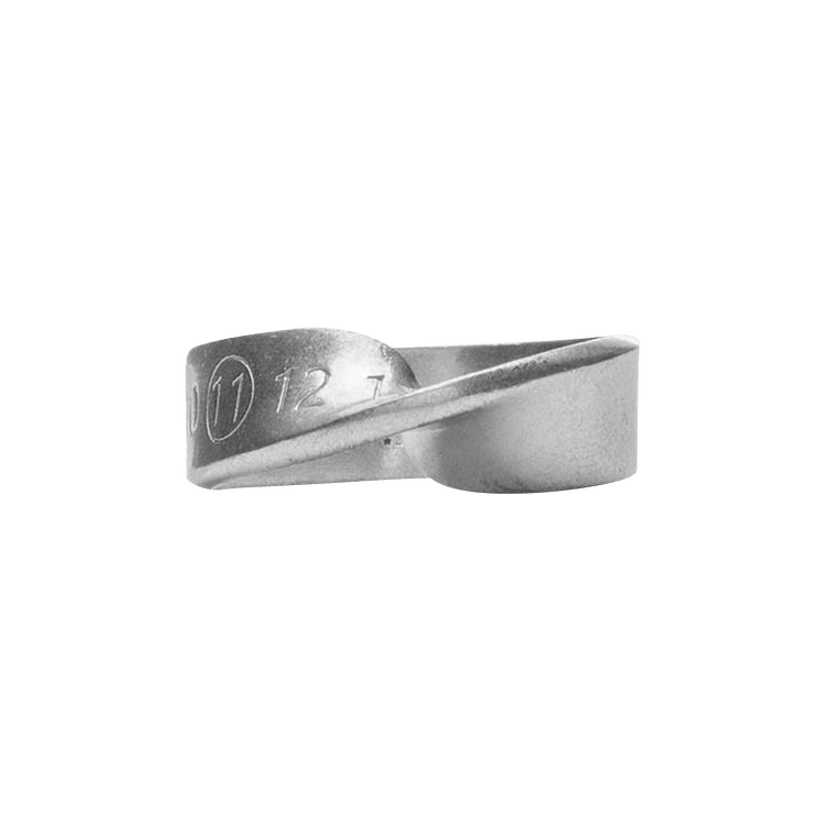 Buy Maison Margiela Logo Engraved Twist Ring 'Silver