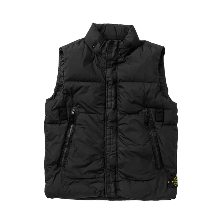 Stone Island Garment Dyed Crinkle Reps Down Vest 'Black' | GOAT