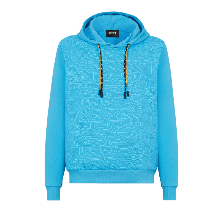 Fendi X Sarah Coleman Rubber Print Fisheye Ff Logo Hoodie Pale Blue Culture Circle