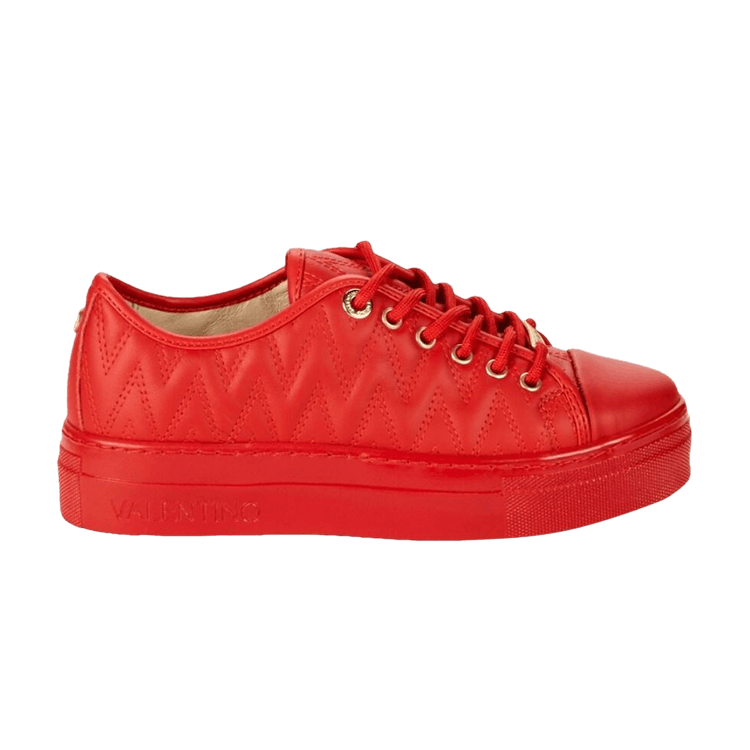 Valentino Chevron-Quilted Leather Platform Sneaker 'Red'