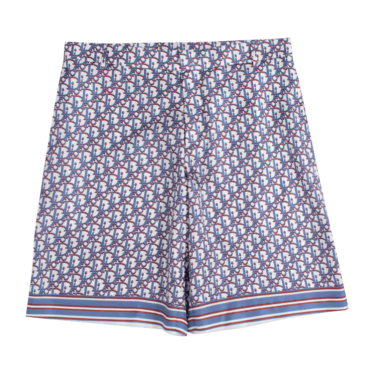 Dior Oblique Bermuda Shorts Beige Silk Twill