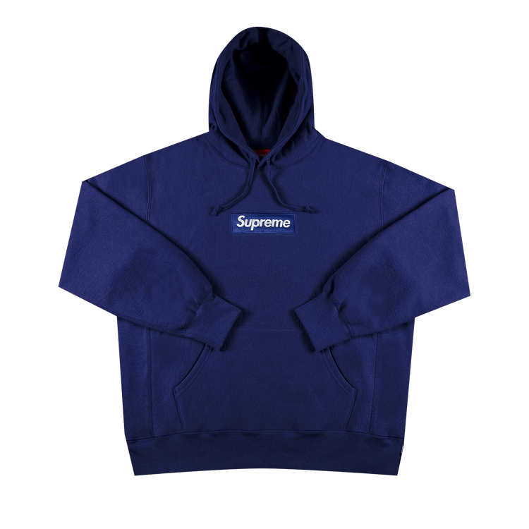Buy Supreme Box Logo Hooded Sweatshirt 'Washed Navy' - FW21SW35