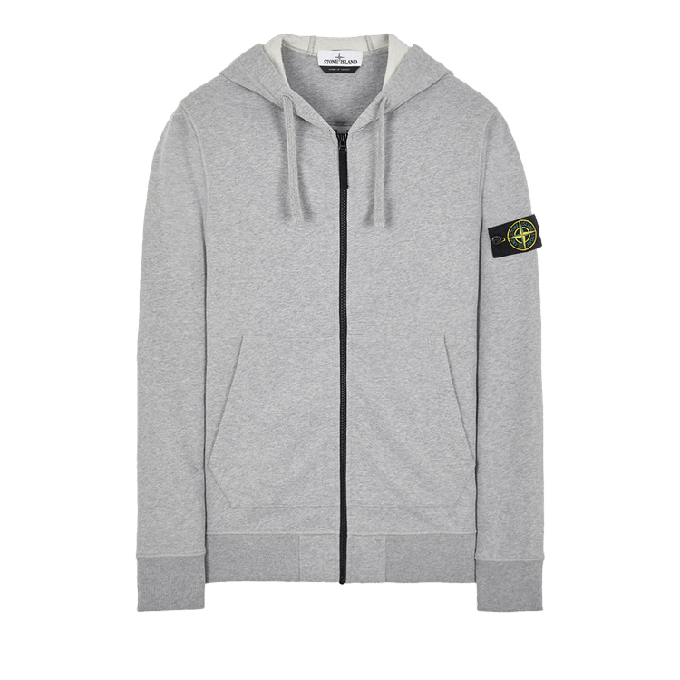 Buy Stone Island Hooded Full Zip Sweatshirt 'Melange Grey