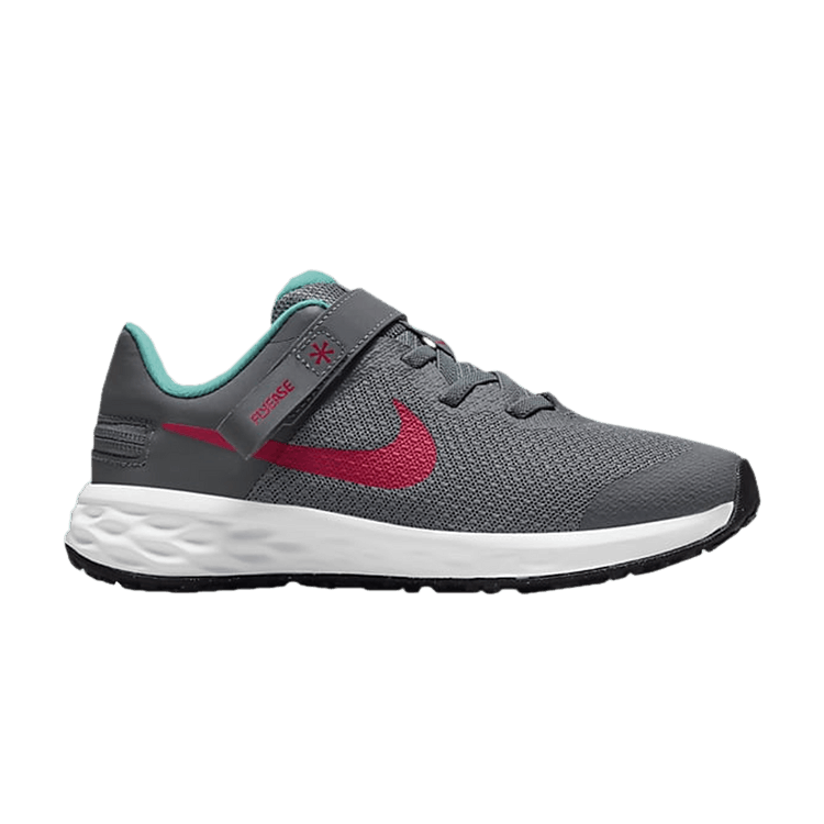 Nike Revolution 6 FlyEase PS 'Smoke Grey Siren Red'