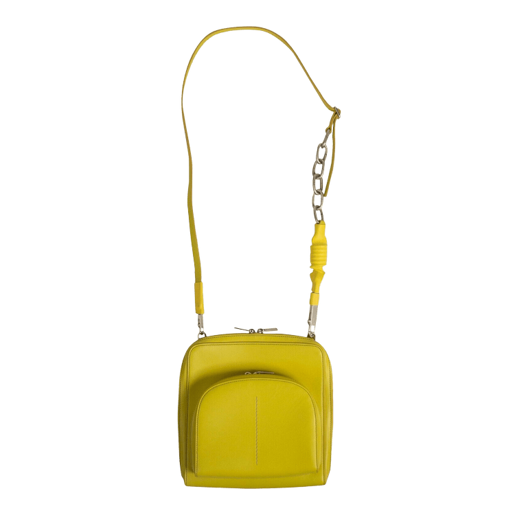 Rick Owens Leather Moon Pocket Bag 'Yellow' | GOAT