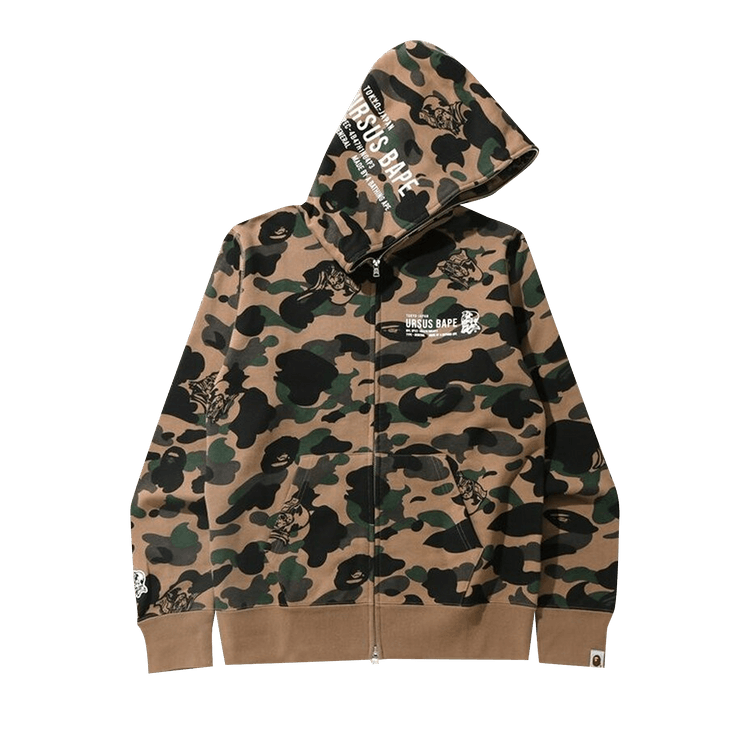 Buy BAPE Ursus Camo Full Zip Hoodie 'Olive' - 1H20 115 007 OLIVE