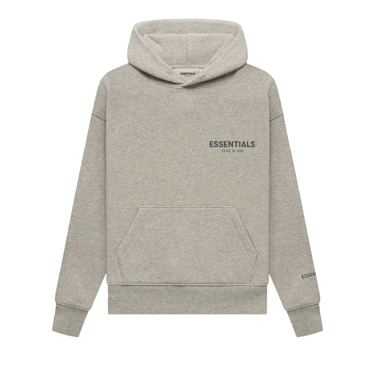 Buy Fear of God Essentials Kids Pullover Hoodie 'Dark Heather Oatmeal