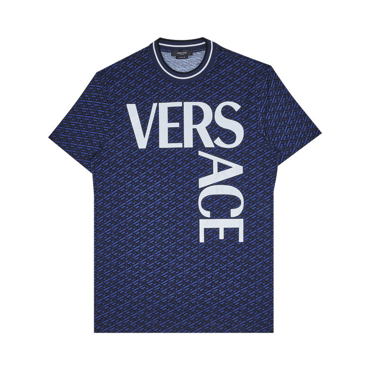 Tシャツ・カットソー VERSACE Men T-shirt Navy 10116941A08584 1UI20 Versace Outlet: T-shirt men - Navy | Versace t-shirt