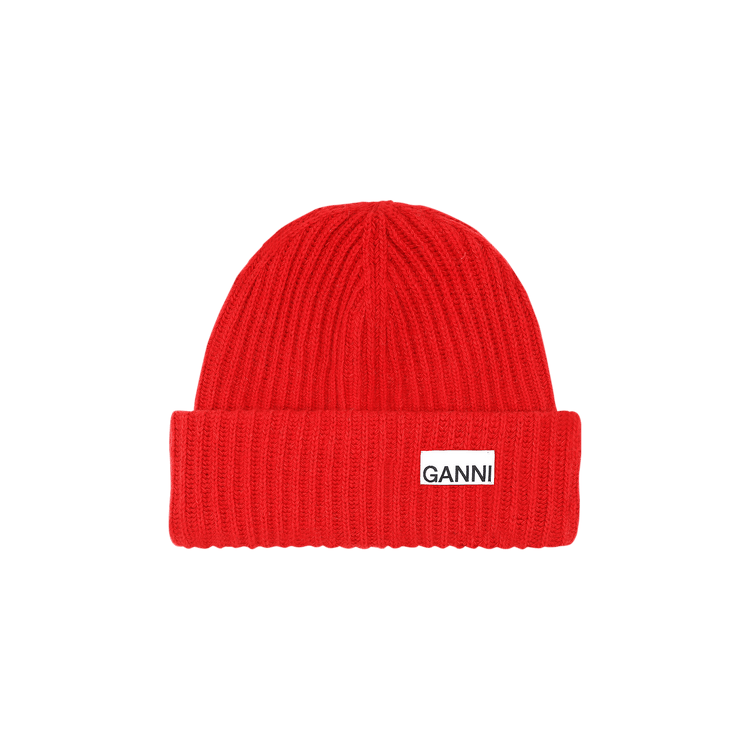 ganni orange beanie