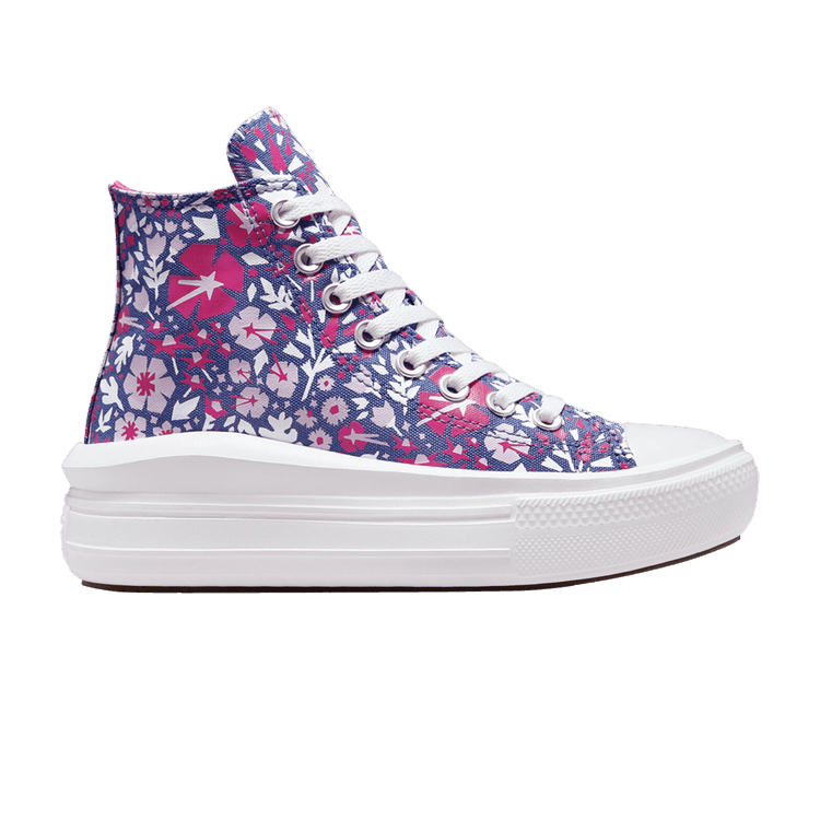 Chuck Taylor All Star Move Platform High GS 'Paper Floral - Washed Indigo'