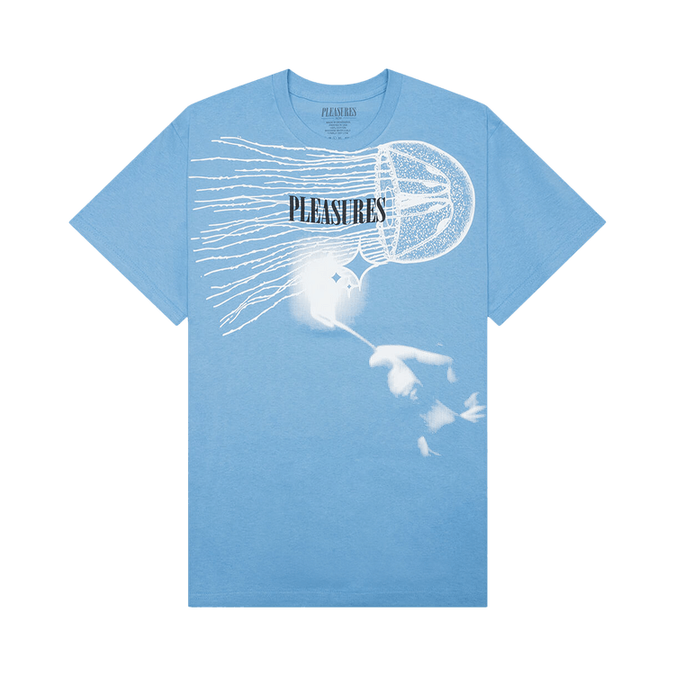 【PLEASURES】 ETERNAL T-SHIRT CAROLINA BLUE Buy Pleasures Glow T-Shirt 'Carolina Blue' - P21W049 CARO | GOAT
