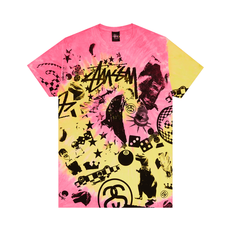 Buy Stussy 8 ball Dice Tee 'Tie-Dye Pink/Yellow' - 0535