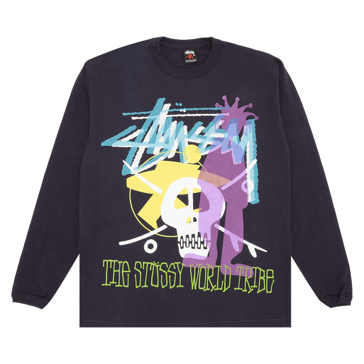 Stussy Gear World Tribe LongSleeve Tee 'Navy' GOAT