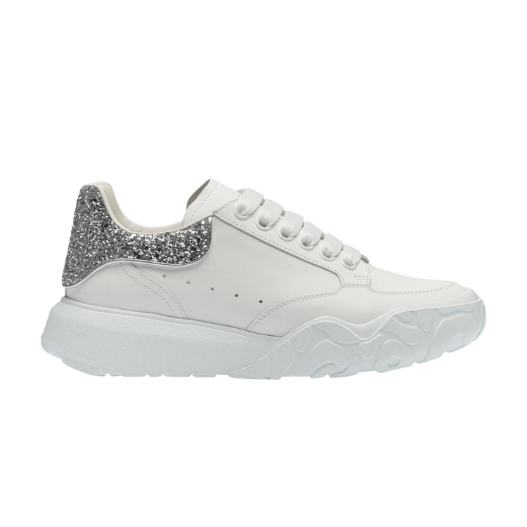 Alexander Mcqueen Wmns Court Trainer White Silver Glitter Culture Circle