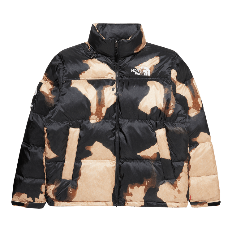 Supreme x The North Face Bleached Denim Print Nuptse Jacket 'Black'