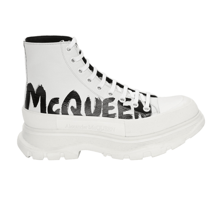 Buy Alexander McQueen Tread Slick Boot 'Graffiti Logo - White