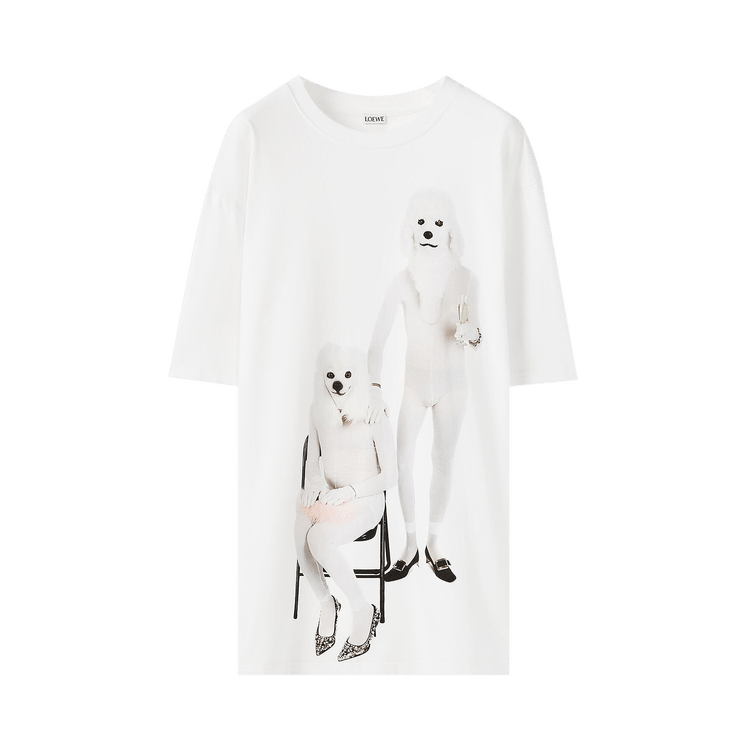Loewe White Twin-Dog Print T-Shirt - NOBLEMARS