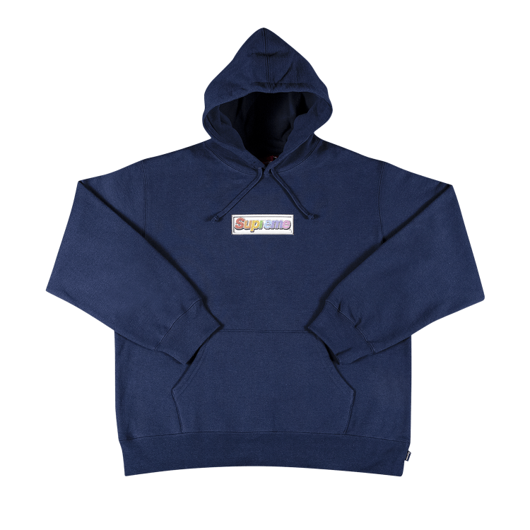 Buy Supreme Bling Box Logo Hooded Sweatshirt 'Navy 