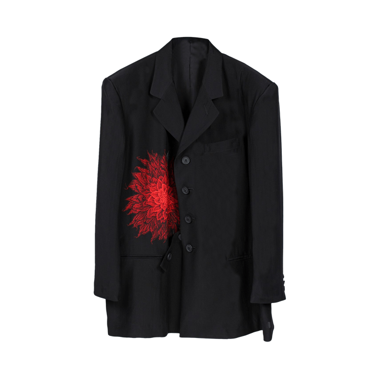 Buy Yohji Yamamoto Pour Homme Dahlia Print Blazer 'Black Buy Yohji Yamamoto Pour Homme Dahlia Print Blazer 'Black