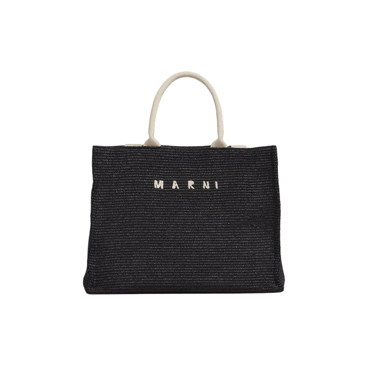 Buy Marni Logo Detailed Shopping Bag 'Black' - SHMP0078U0