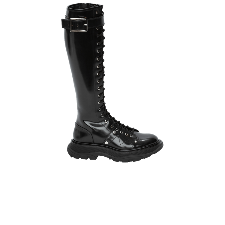 Buy Alexander McQueen Wmns Tread Lace Up Boot 'Black Silver