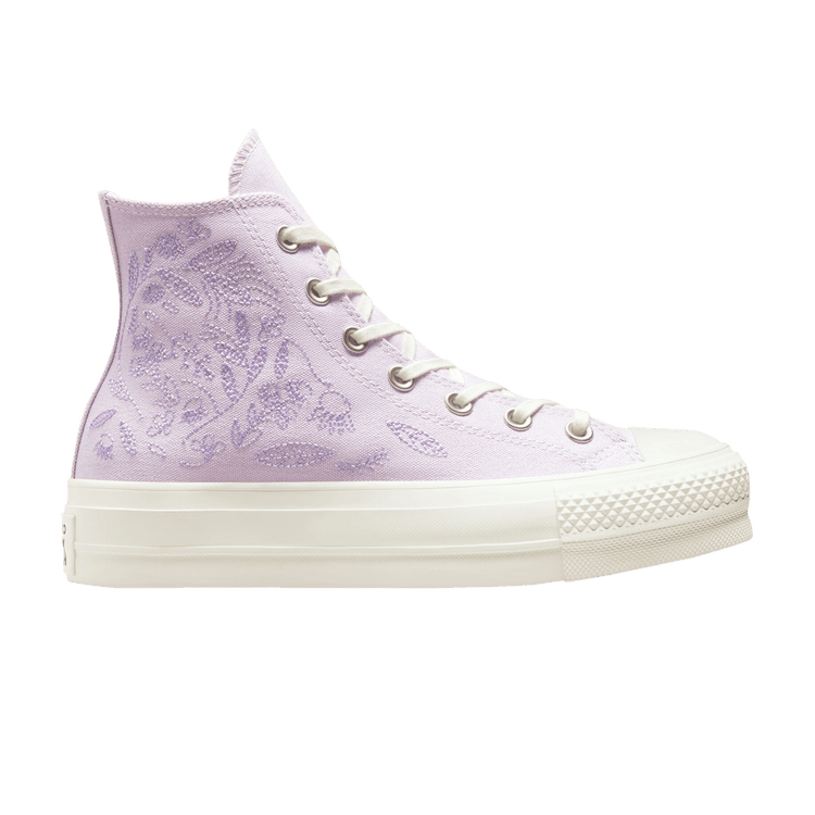 Wmns Chuck Taylor All Star Lift Platform High 'Embroidered Floral - Pale Amethyst'