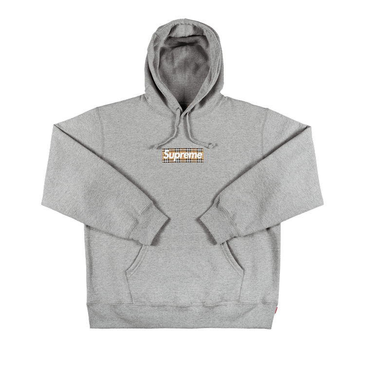 Supreme x Burberry Box Logo Hooded Sweatshirt 'Heather Grey'