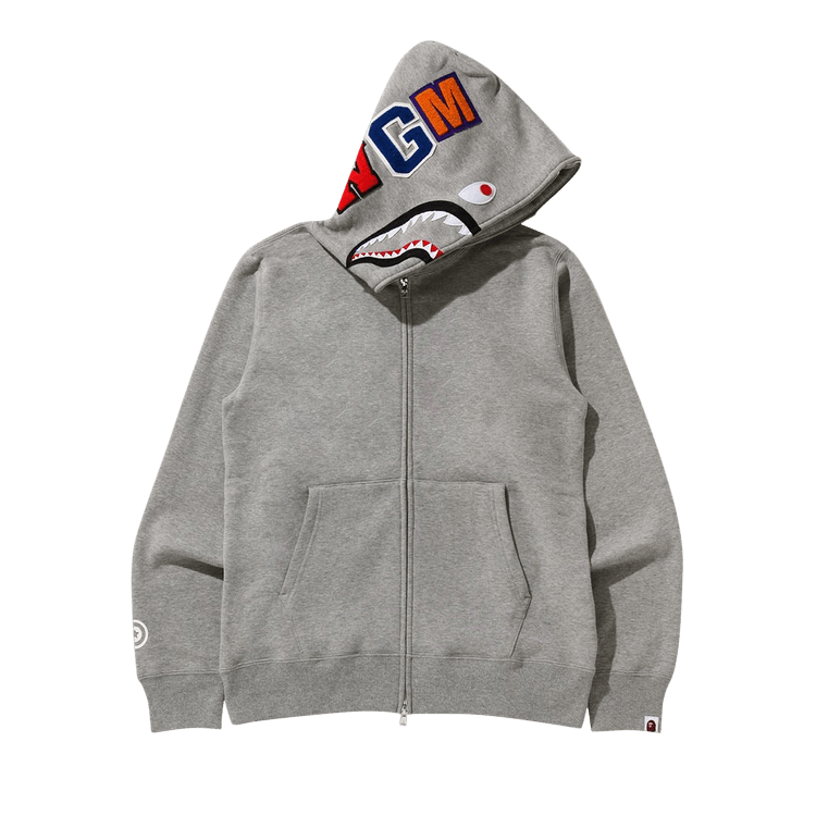 Buy BAPE Shark Full Zip Hoodie Grey 1H20 115 010 GREY GOAT