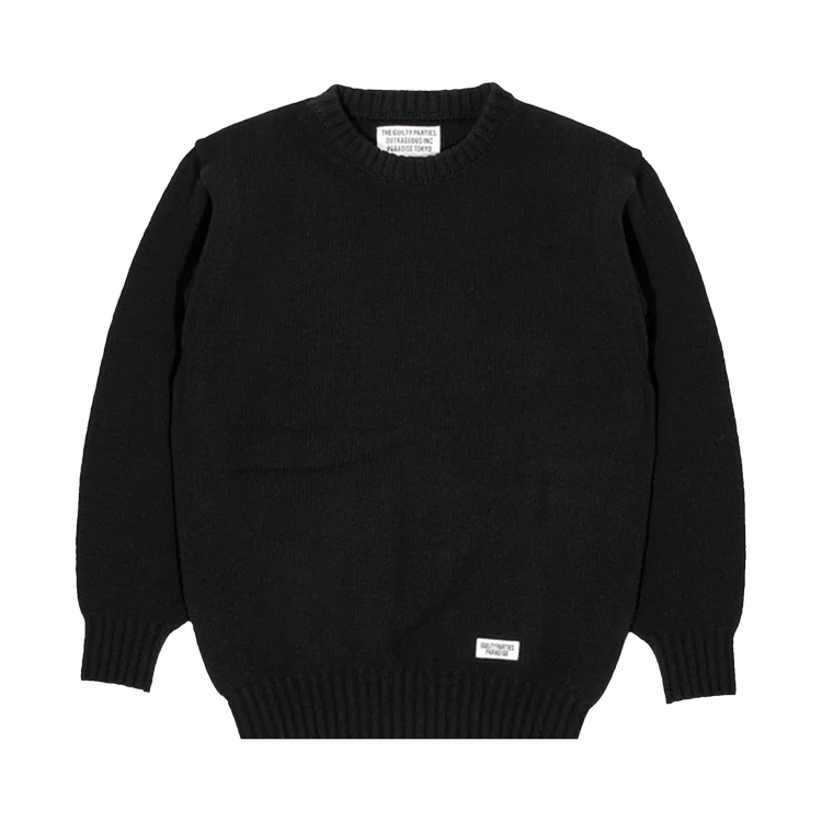 Wacko Maria Classic Crewneck Sweater 'Black' | GOAT