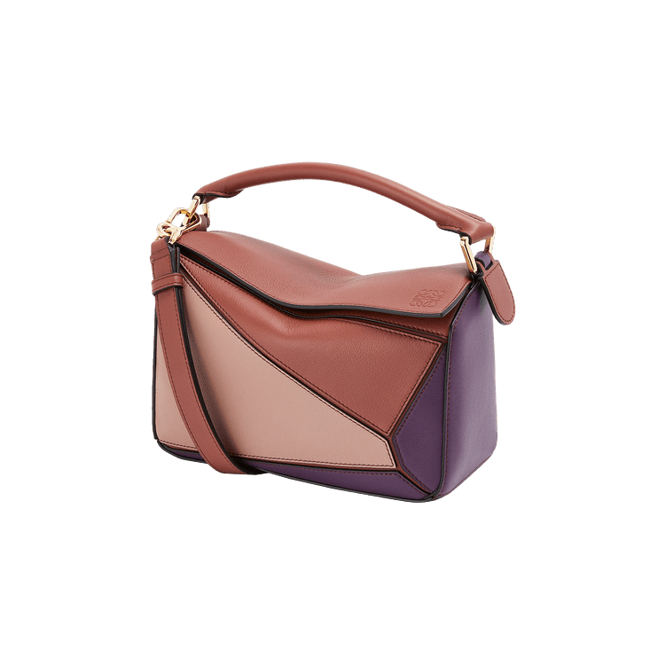 Buy Loewe Puzzle Small Bag 'Dark Purple/Dark Rust