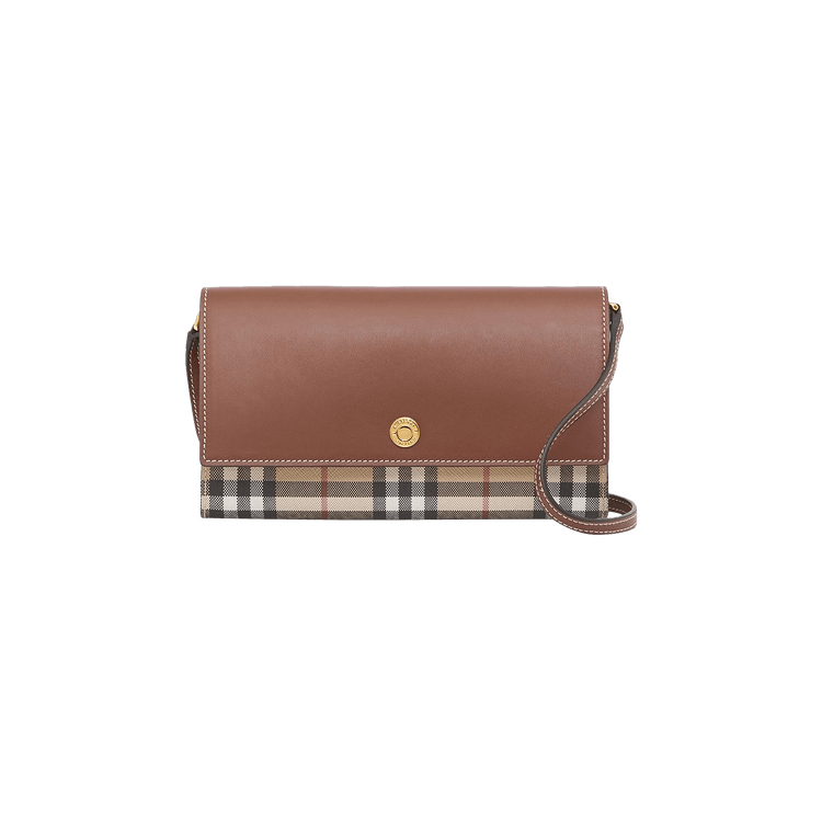 Buy Burberry Check And Leather Wallet With Detachable Strap