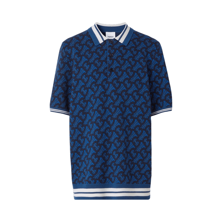 Burberry Monogram Jacquard Polo Shirt Royal Blue Culture Circle