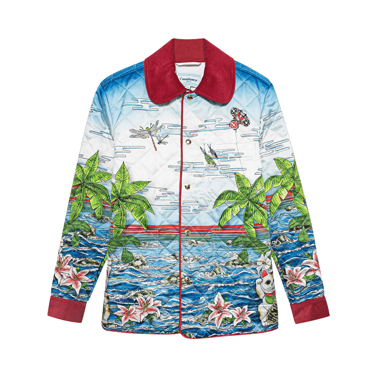 Buy Casablanca Printed And Quilted Hunting Jacket 'Table Tennis