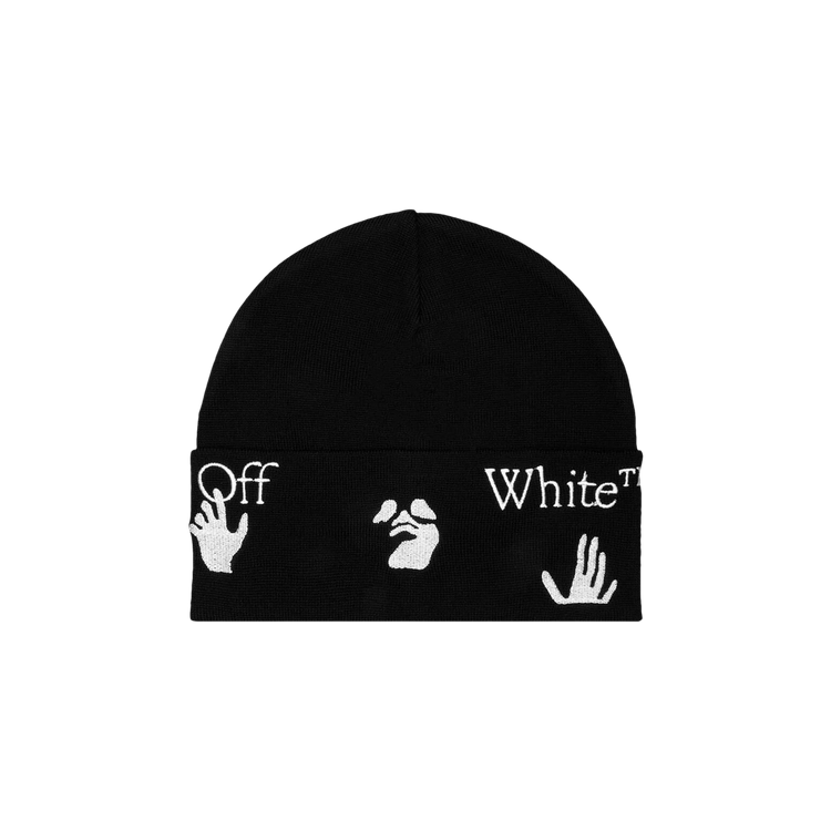 Buy Off-White OW Logo Beanie 'Black/White' - OMLC012S22KNI0021001
