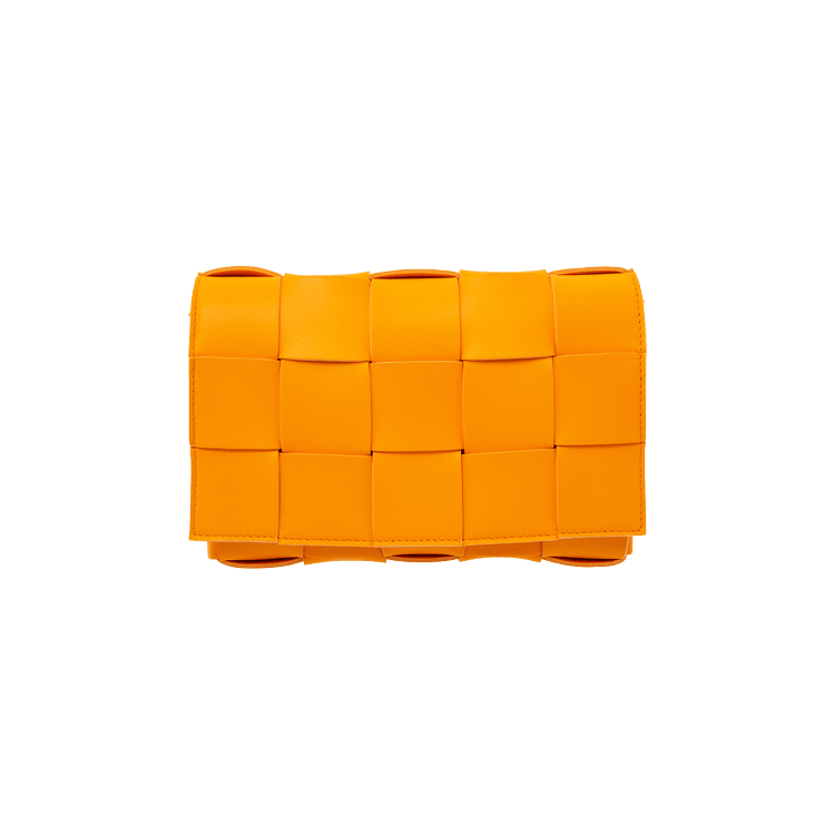 Bottega Veneta Orange Small Cassette Bag 7003 Tangerine/Gold