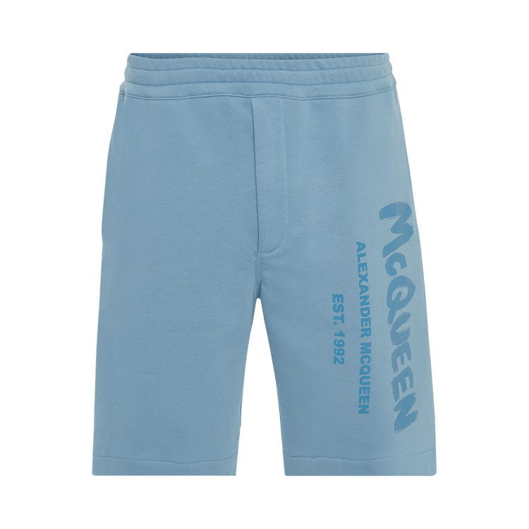 Buy Alexander McQueen Graffiti Shorts 'Sky Blue