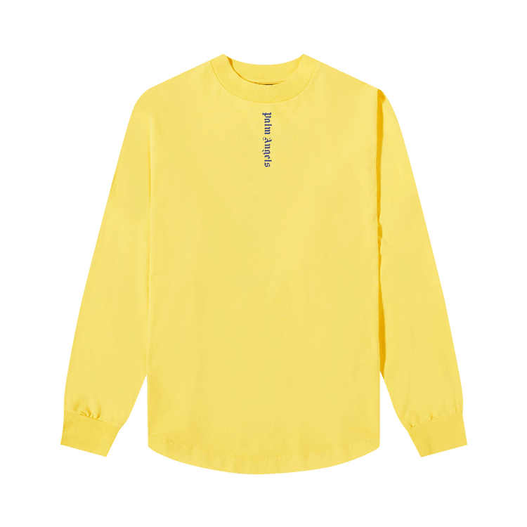 Buy Palm Angels NS Logo Over Tee Long-Sleeve 'Yellow/Navy Blue 