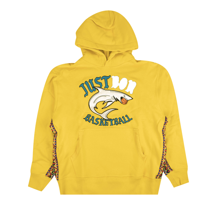 Just Don Embroidered Basketball Shark Hoodie 'Yellow' GOAT