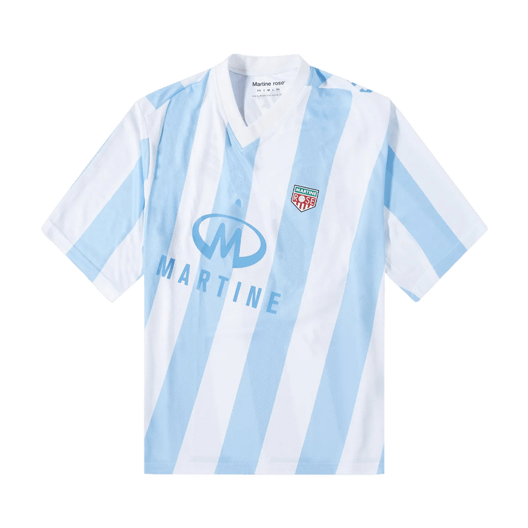 Martine Rose Twist Football Top - White / Light Blue Stripe – Kith