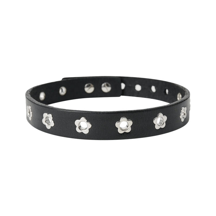 Buy Our Legacy Leather Flower Choker 'Black' - A2228FBL | GOAT