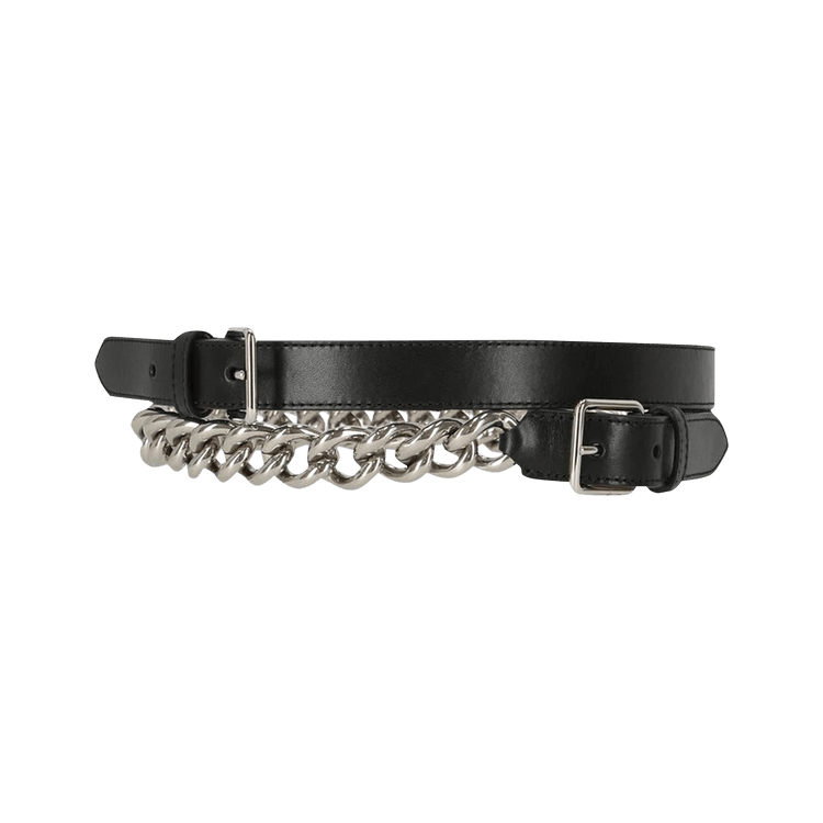 Alexander McQueen Double Belt With Chain 'Black' GOAT